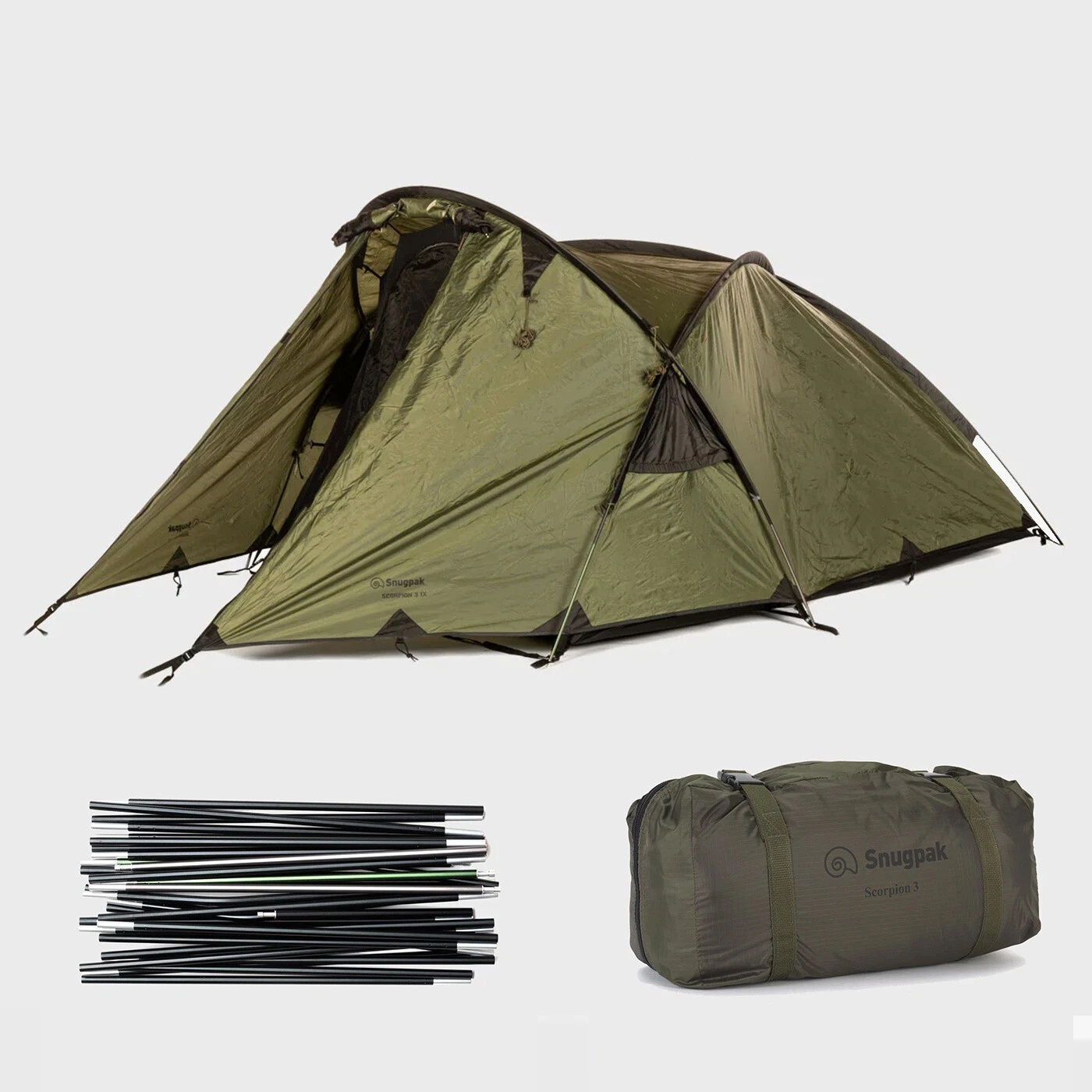 Snugpak Scorpion 3 IX Tent Waterproof Military Army Camping 4 Season 3 Person
