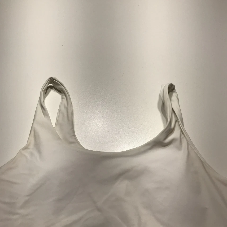 Top de baño Zaful para mujer talla 8 blanco nudo frontal cuello redondo elástico secado rápido Foto 3 de 4