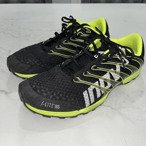 INOV-8 F-LITE 195 Men Size 9 Lightweight Trail Cross Training Shoes Black/Yellow - Picture 2 of 9