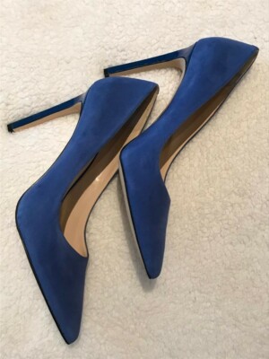 Nine West Zapatos Tacón Talla 41 Gamuza Azul