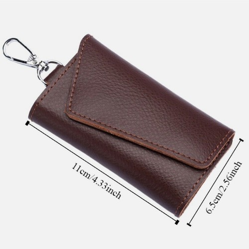 Unisex Cuero Genuino Porta Llaveros Estuche Cartera Llavero Bolsa Coche Llavero - Imagen 4 de 25