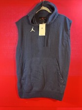 Jordan Sleeveless Dri-Fit Hoodie. Navy Blue Sz L. DQ7946-401