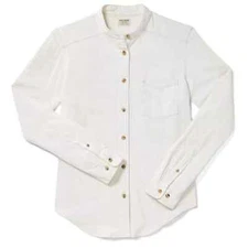Women's Filson Denim Shirt 20049639 White Jean Band Collar Wash Washed Banded CC