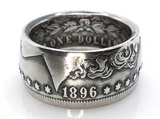 MORGAN Silver Dollar Coin Ring Heads Sizes 7-15 Antiqued - Hand Made