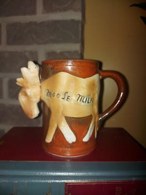 Moose VTG Cabin Mug /planter ''Moose Milk'' Coffee Tea Handmade kitchen farmhouse 