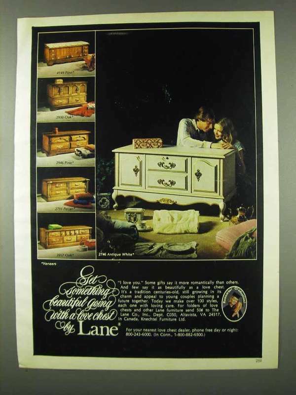 1978 Lane Love Chest Ad - 2746 Antique White, 4149 Pine
