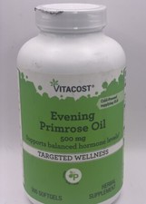 Vitacost Evening Primrose Oil 500mg 300 Softgels 03/2026 SEALED