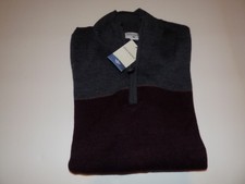 DOCKERS 1/4 ZIP MOCK NECK SWEATER MENS SZ XL -BURGUNDY GRAY BLACK- NWT