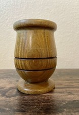 Hand-Turned Wood Vase Round 5  Polished Heavy