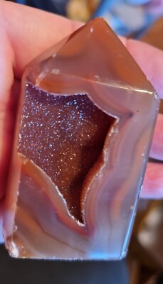 Natural Druzy Brown Amethyst Sugar Crystal Cave Tower  142g