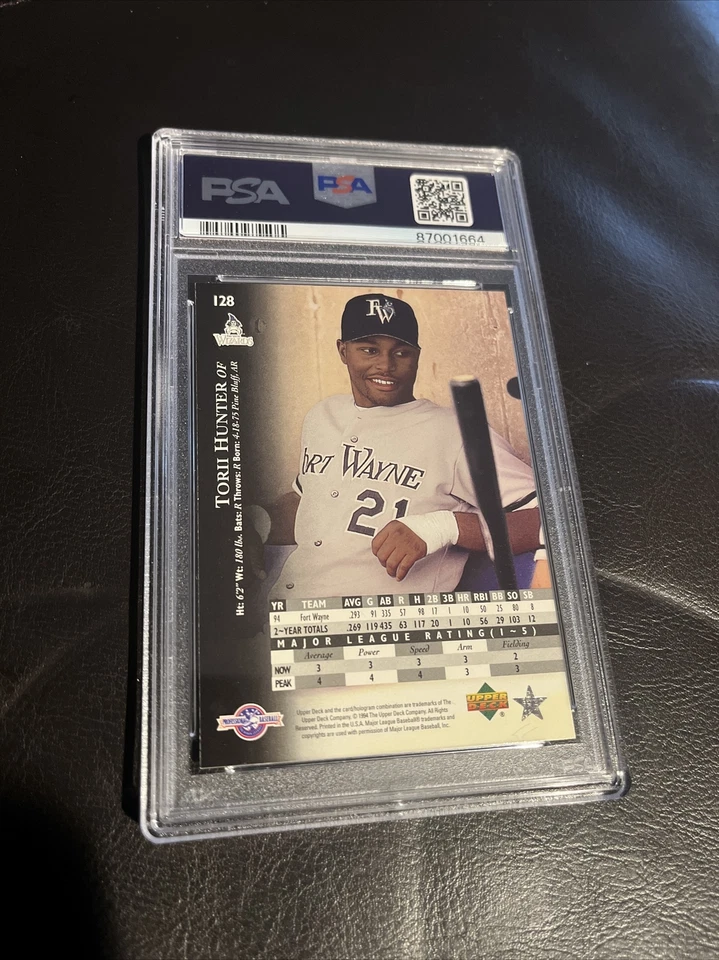 1995 Upper Deck Minors #128 Torii Hunter PSA 7, Pop 1 - Image 2 of 2