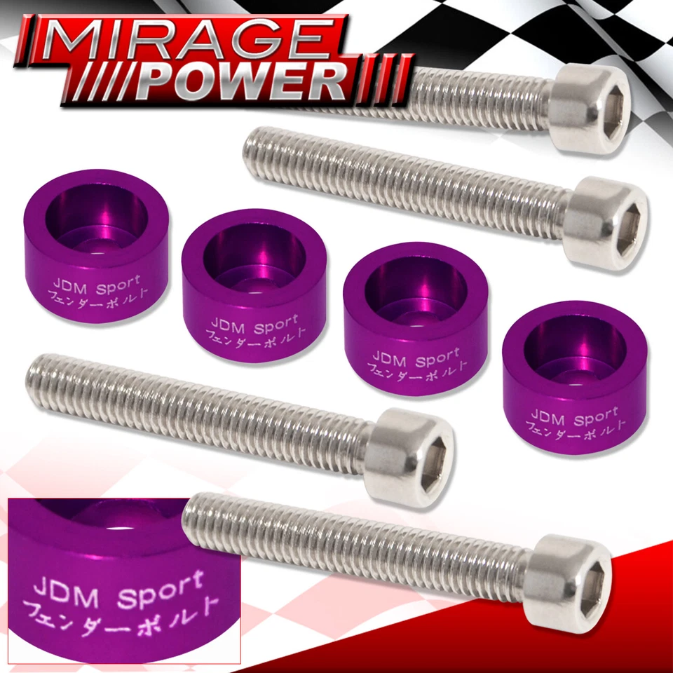 For Acura K-Series Purple JDMsport Header Cap M6 Fender Valve Cover Washers Kit - Imagem 2 de 4