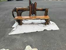 Handcrafted Bench From Tree. Clear Coated.  Purchased From A Wood Crafter In KY.