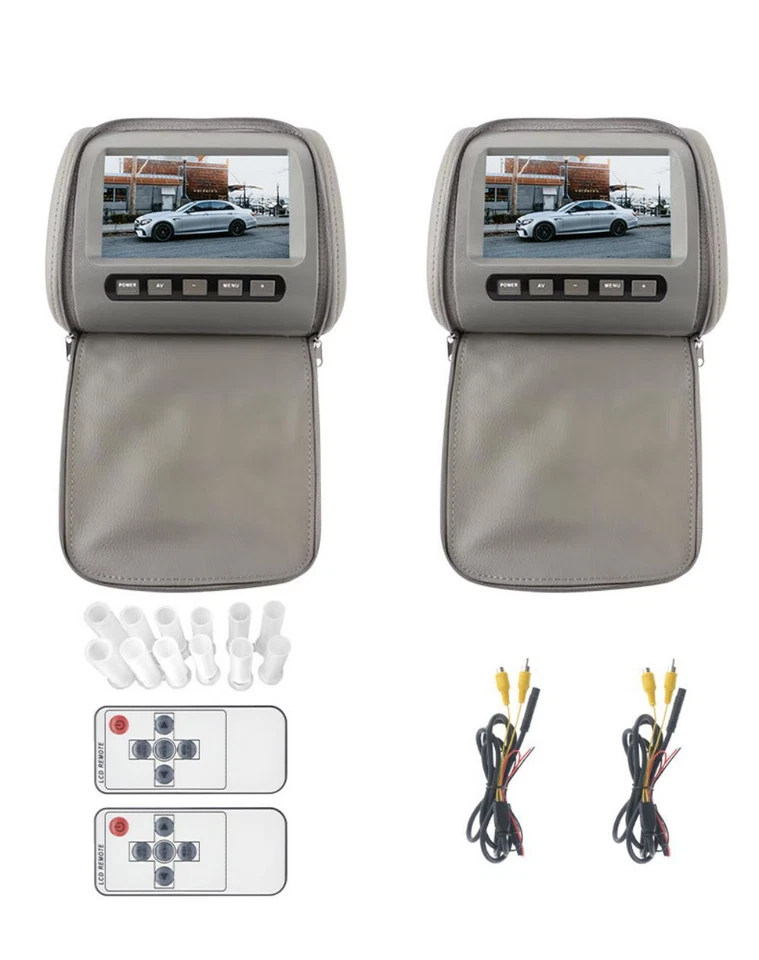 7inch Car Headrest Monitor AV Display Screen Head Pillow Entertainment System - Image 4 of 4