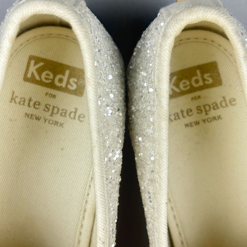Kate Spade Keds Triple Triple Up Platform Glitter Sneakers Womens 8.5 Cream Gold - 第 9/22 張圖片