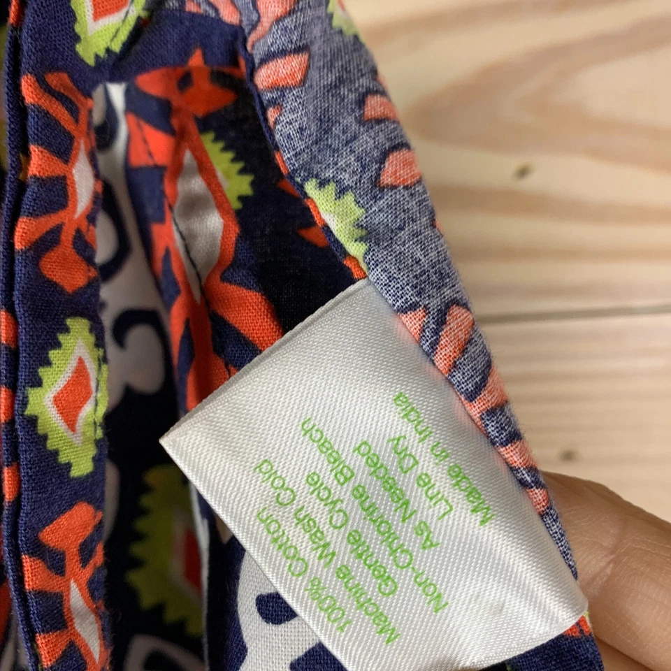 Vera Bradley Delantal Cintura Talla Única Corbata Azul Marino Algodón Boho Cocina Foto 3 de 4