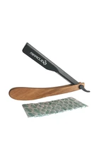 Classic Straight Edge Barber Razor – Wooden Handle Shaving Razor for Men & Women