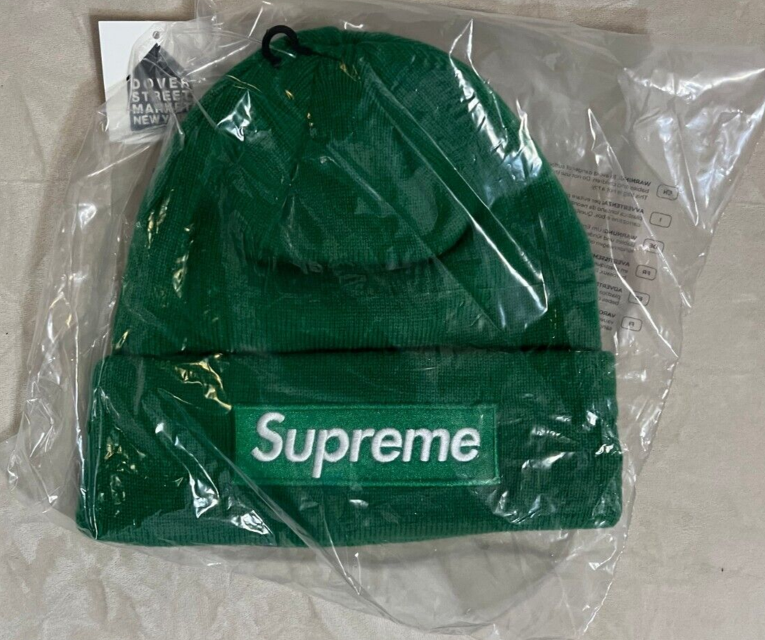 Supreme GREEN New Era Box Logo Beanie FW24