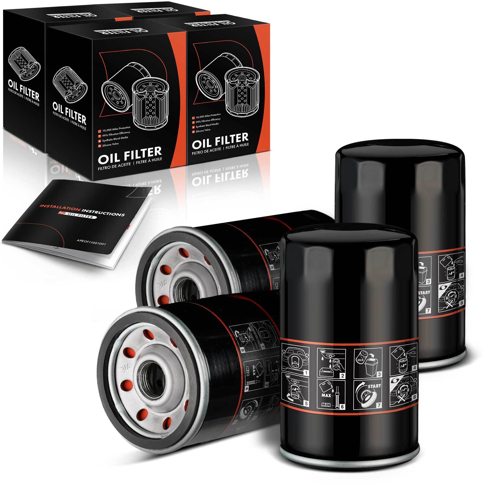 4x Engine Oil Filter for Audi A4 A6 TT Quattro BMW 325i 525i VW Golf Jetta 10K