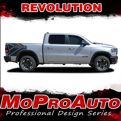 Dodge Ram 2019-2024 Rebel 1500 Side Bed Stripes Decals 3M Vinyl Graphics Kit