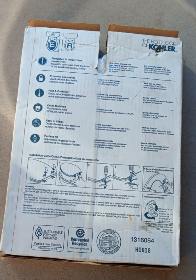 Kohler K46360 Elongated Plastic Toilet Seat Free shipping eBay