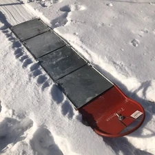 VTG Tow - Boggan Metal Folding Snow Sled, pull behind, Toboggan RARE, useable