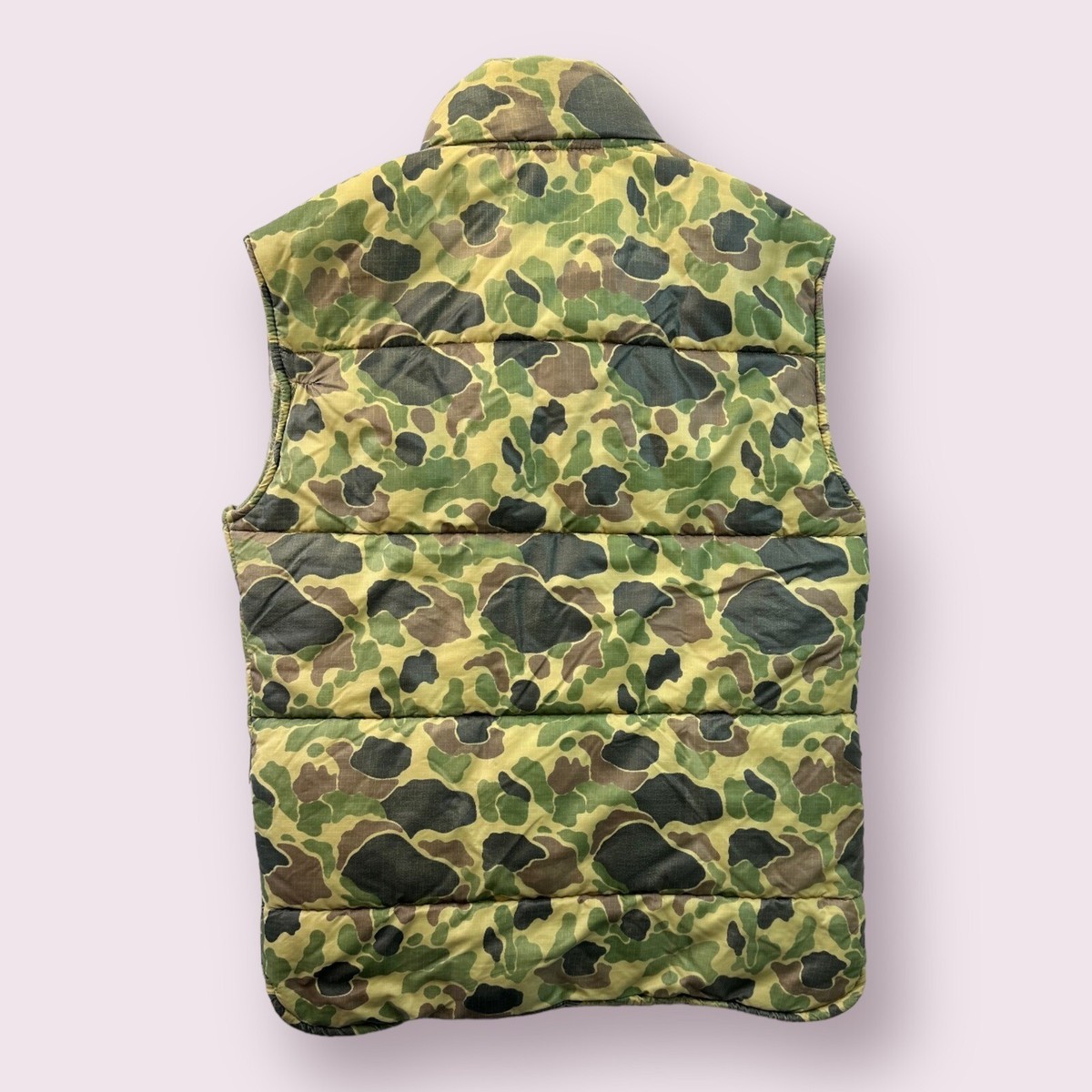 P☻GAKM CAMOFLA DOWN VEST Vintage White Stag Duck Camo Puffer Vest 80s Size Medium Hunting