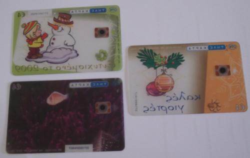 GREECE 3 different Transparent Greek Phonecards with theme: Christmas & Seabed ! - Foto 2 di 2