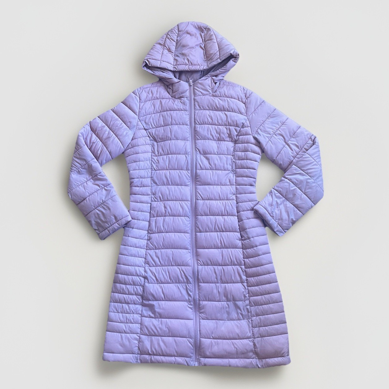 Love Tree Women's Small Jacket Pink Long Hooded Ultra Light Packable Warm Cozy