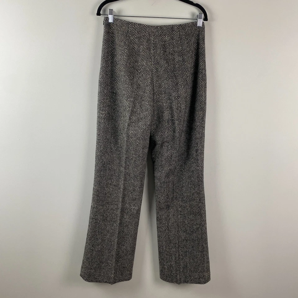 Pantalones de vestir de lana J Peterman para mujer 6 lunas tela británica cremallera gris tweed Foto 4 de 4
