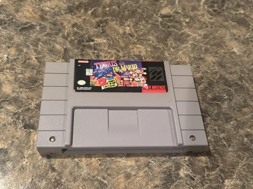 Tetris & Dr. Mario (Super Nintendo Entertainment System, 1994) Authentic Tested
