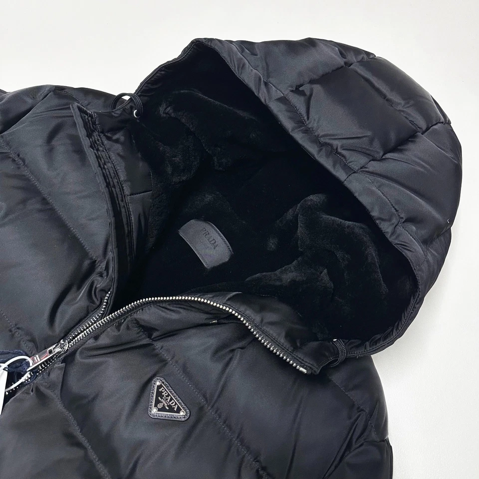 PRADA RRP £4900 SHEARLING SIZE LARGE 50 JACKET MENS DOWN PUFFER RE-NYLON BLACK L - Image 3 of 4