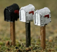 O scale Mailboxes Roadside Details for your railroad towns 6 pack