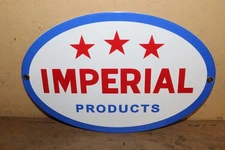 Vtg Imperial Products Esso Gas Station Pump Gasoline 12" Porcelain Metal Sign