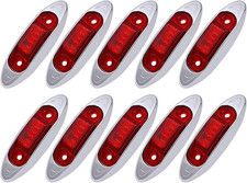 10 Pcs Mini Side Led Marker QR Model RED Light with Chrome Bezel, Universal LE