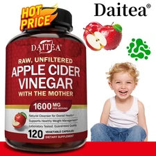 Apple cider vinegar capsules 1600mg - Weight loss - Detoxification and cleansing
