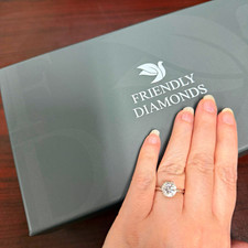 Friendly Diamonds 2.23ctw E VS2 Lab Grown Round Diamond Ring 14k WG IGI