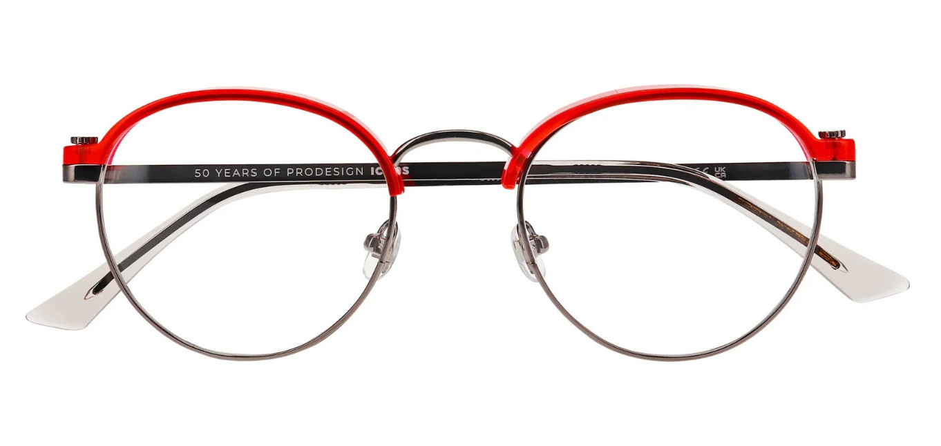 Lunettes de vue Prodesign Denmark Switch 1 légères en métal rouge et gris 50mm