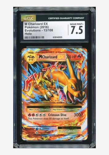 Pokemon CGC 7.5 Mega Charizard EX Ultra Rare 2016 13/108 Evolutions English