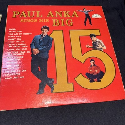 Paul Anka SINGS HIS BIG 15 lp vinyl record album Ex