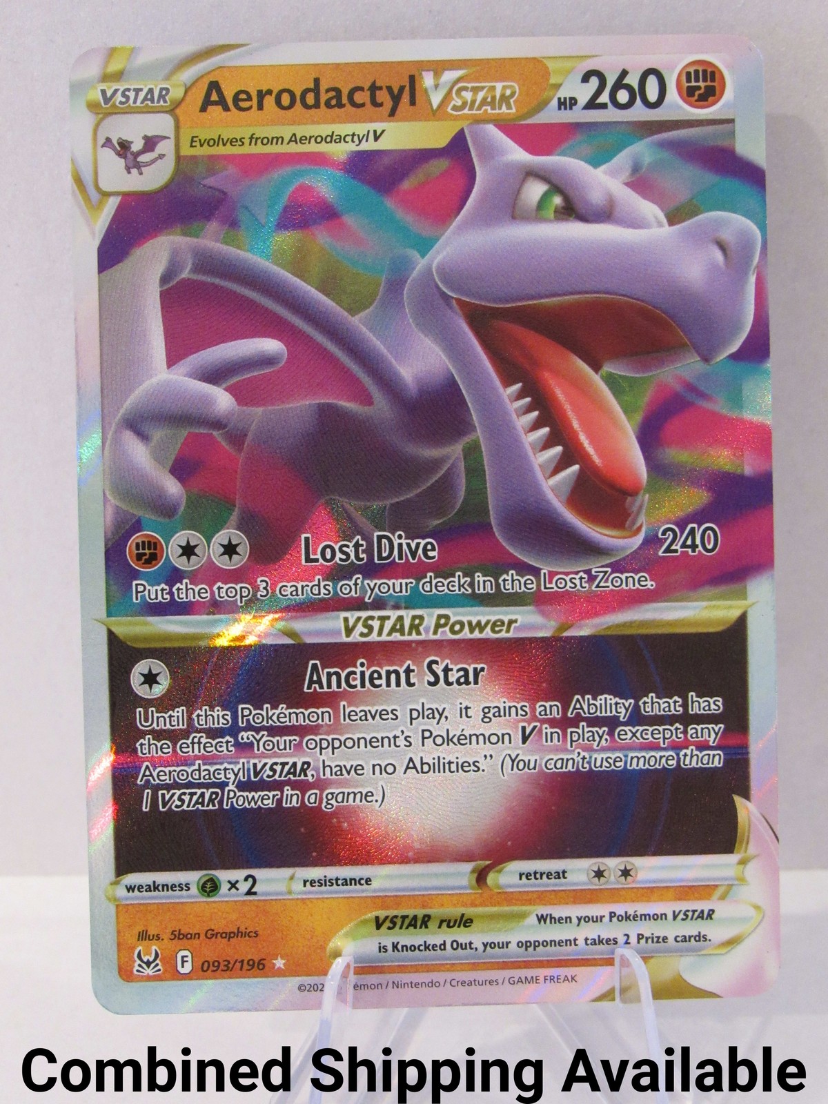 Aerodactyl VSTAR 093/196 SWSH11: Lost Origin NM Full Art English 14153