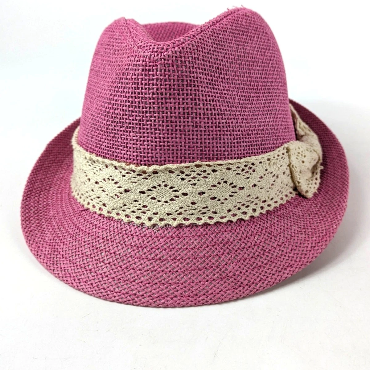 Pink Straw Fedora Hats for Women for sale | eBay
