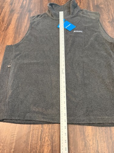 Columbia Fleece Full Zip Vest Mens Sz 3X Gray Sleeveless Zip Pocket Sportswear - Picture 5 of 7