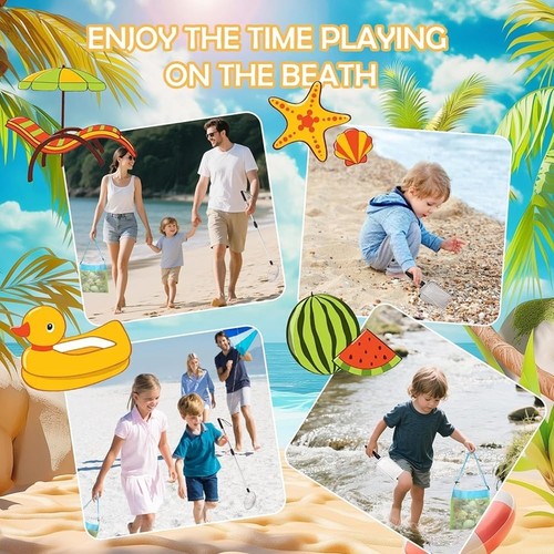 3PCS Beach Sand Sifter Adjustable Long Handle Shell Scooper Treasure Finder New - Picture 8 of 8
