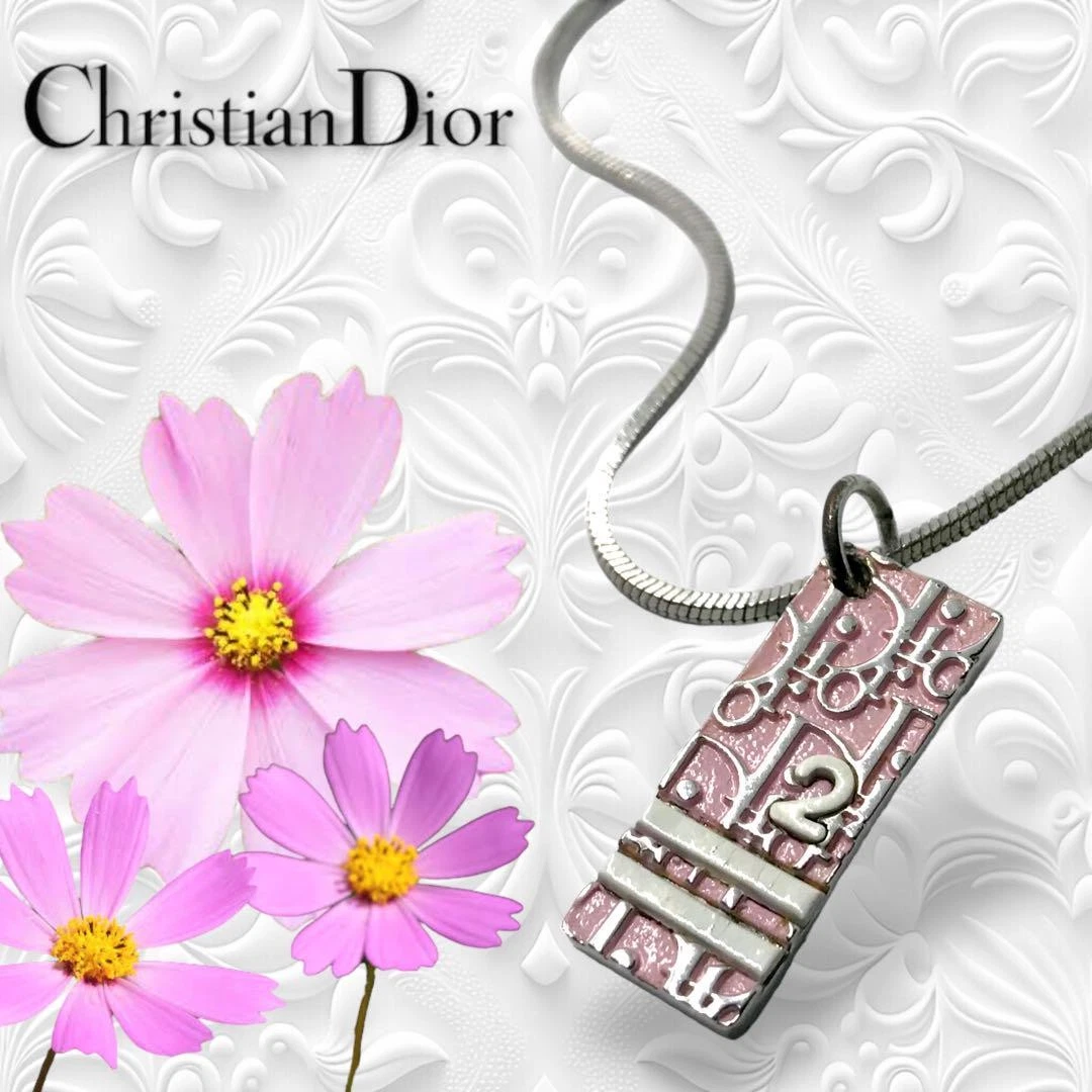 Rara Collana Trotter Christian Dior CD Argento Rosa Vintage Gioielli Donna