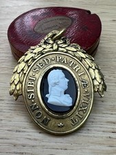 Antique Silver Gilt Pitt Club Badge To: William Walcot Esq In Green & Ward Case.