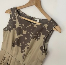 Banana Republic Silk Dress UK8 Brown Beige Floral Womens Summer Clothing Dresses
