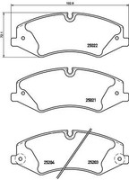 Vorderachse Brembo P 44 022 Bremsbelagsatz, Scheibenbremse FüR Land Rover
