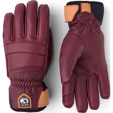 Hestra Fall Line 5 Finger Leather Ski Snowboard Women Gloves Bordeaux 7 - Medium