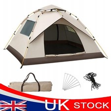 2-3 Man Automatic Instant Double Layer Pop Up Camping Tent Waterproof Outdoor UK